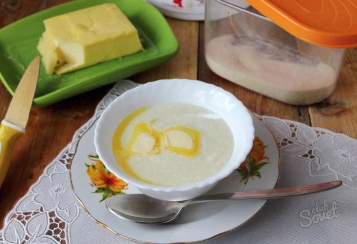 Как варить манную кашу на воде