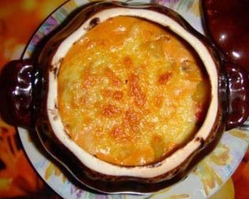 Картопля з куркою, грибами і овочами в горщиках, запечена в духовці. Покроковий рецепт з фото