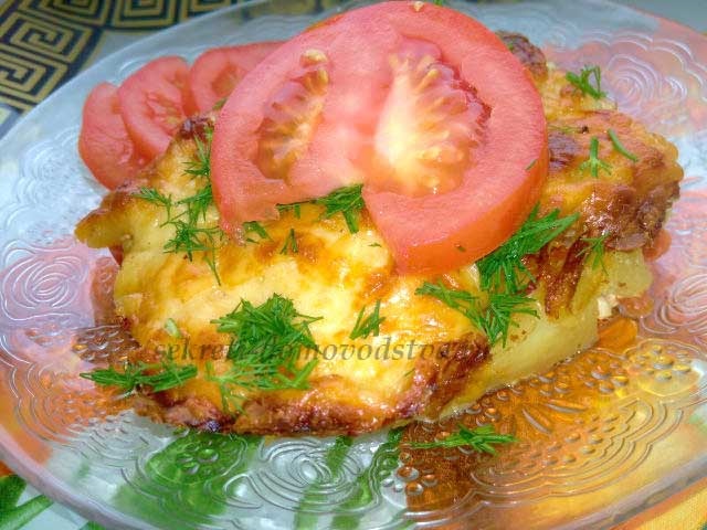 Картопля по-французьки з куркою — рецепт в духовці