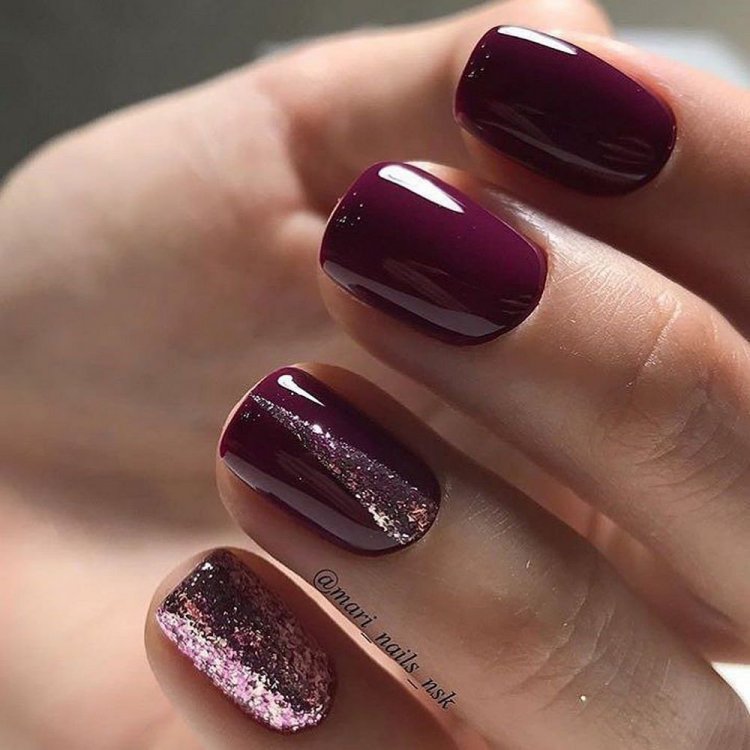 Манікюр 2021 бордо бургунді