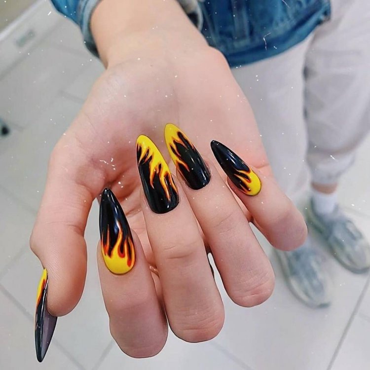Маникюр языки пламени
